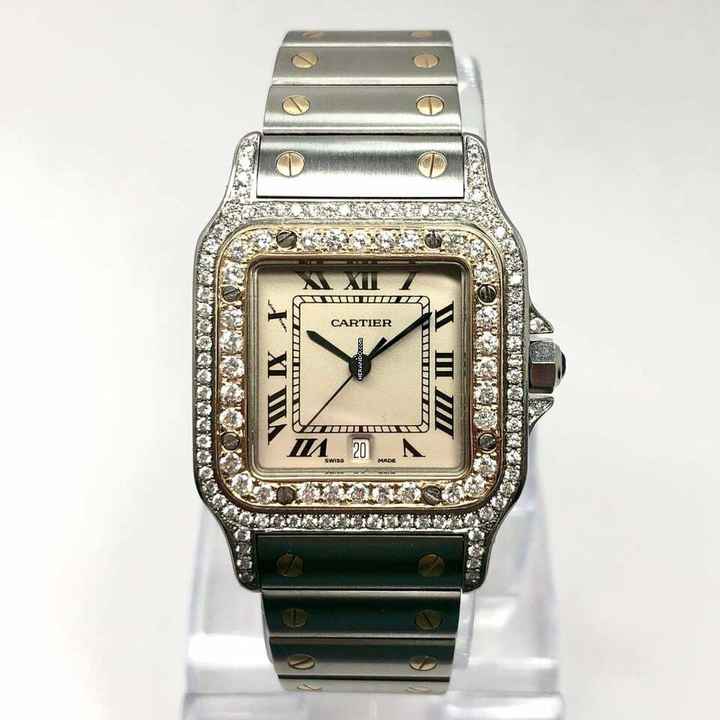  Cartier Santos Galbée 29mm Quartz 2 Tone 1.70TCW Diamond Watch </h1> 