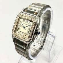 Thumbnail von Cartier Santos Galbée 29mm Quartz 2 Tone 1.70TCW Diamond Watch </h1>