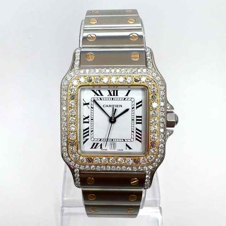  Cartier Santos Galbée 29mm Quartz 2 Tone 1.70TCW Diamond Watch NEW Model </h1> 