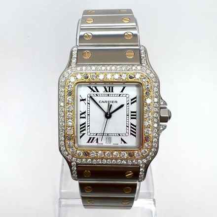  Cartier Santos Galbée 29mm Quartz 2 Tone 1.70TCW Diamond Watch NEW Model </h1> 