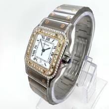 Thumbnail von Cartier Santos Galbée 29mm Quartz 2 Tone 1.70TCW Diamond Watch NEW Model </h1>