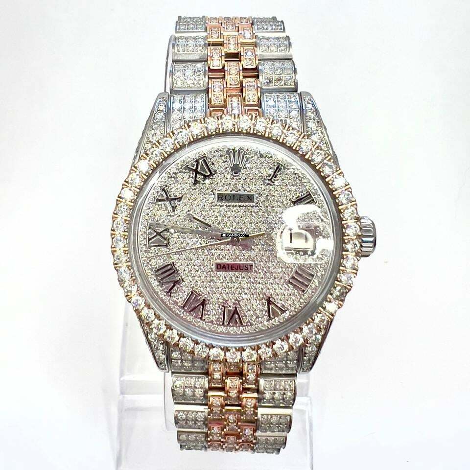 Rolex Datejust Oyster Perpetual DATEJUST Automatic 36mm 2 Tone Full Diamond Watch </h1>