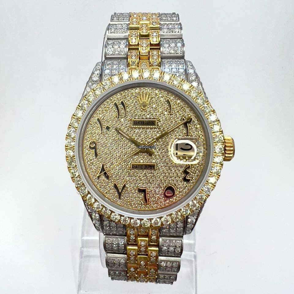 Rolex Datejust Oyster Perpetual DATEJUST Automatic 36mm 2 Tone Full Diamond Watch </h1>