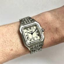 Thumbnail von Cartier Panthère Quartz 27mm Steel ~1.5TCW Diamond Watch </h1>