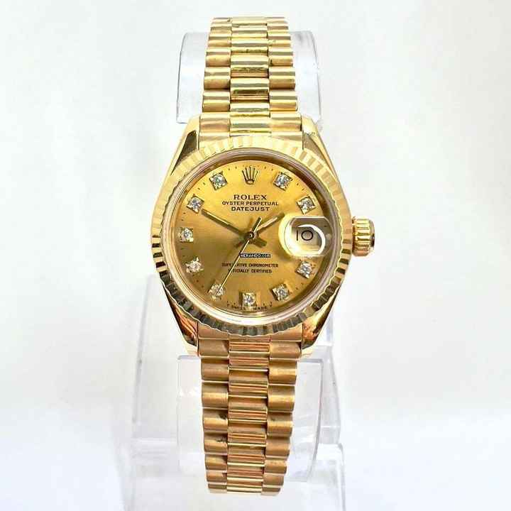  Rolex Datejust 26mm 18K Yellow Gold Watch FACTORY DIAMOND Dial </h1> 