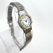 Thumbnail von Cartier Santos OCTAGON 25mm Automatic 2 Tone ~0.5TCW DIAMOND Watch  </h1>