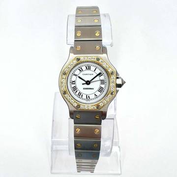 Cartier Santos OCTAGON 25mm Automatic 2 Tone ~0.5TCW DIAMOND Watch  </h1> 