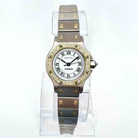  Cartier Santos OCTAGON 25mm Automatic 2 Tone ~0.5TCW DIAMOND Watch  </h1> 