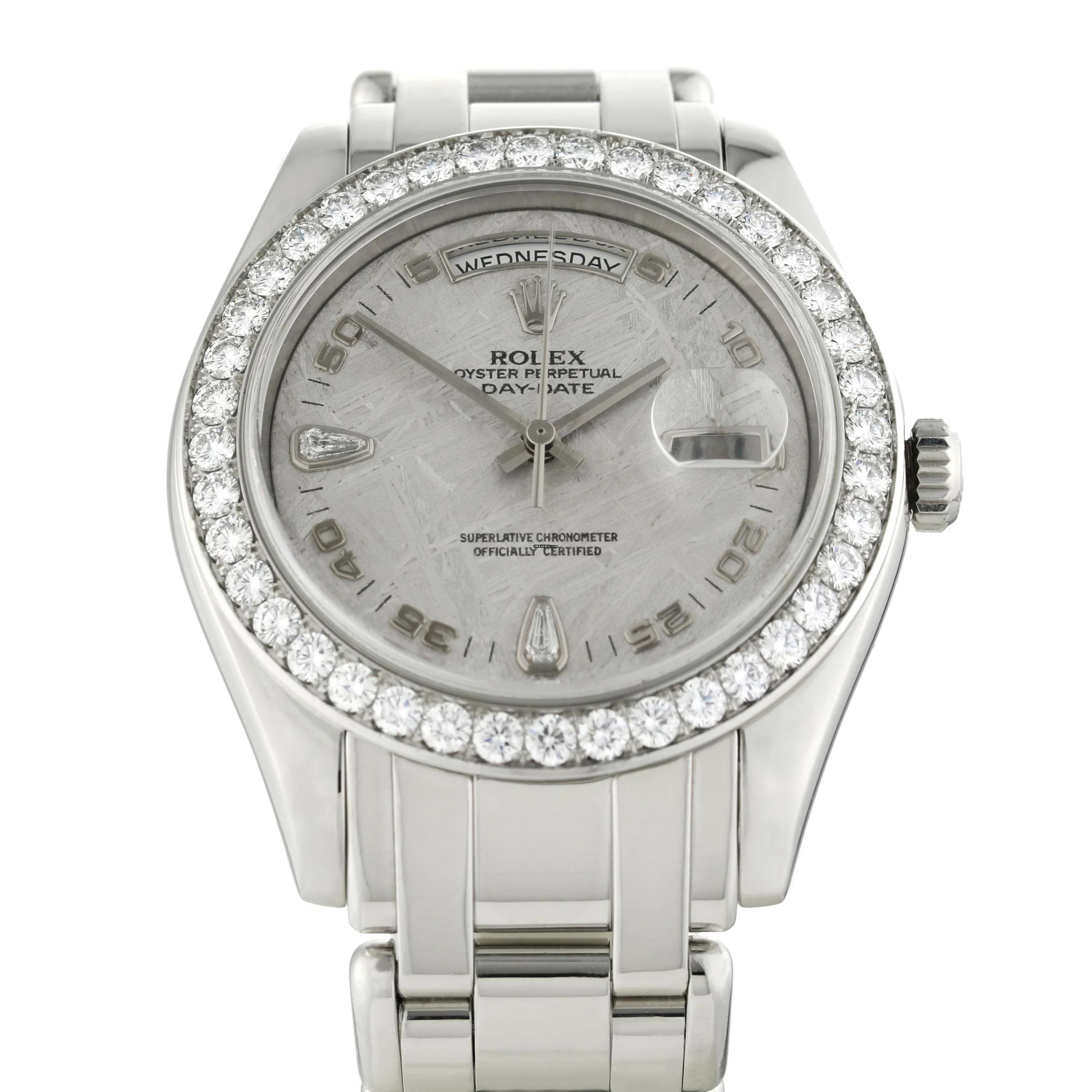 Rolex Day-Date Masterpiece Platinum Meteorite Diamond Dial 39mm Ref.18946 </h1>