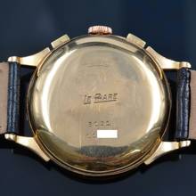 Thumbnail von LE PHARE Chronograph Dato Compax Pink salmon dial rose gold 18KT 1950’s </h1>