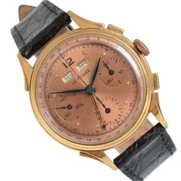  LE PHARE Chronograph Dato Compax Pink salmon dial rose gold 18KT 1950’s </h1> 