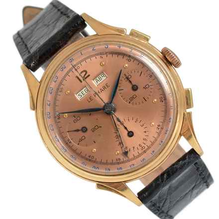  LE PHARE Chronograph Dato Compax Pink salmon dial rose gold 18KT 1950’s </h1> 