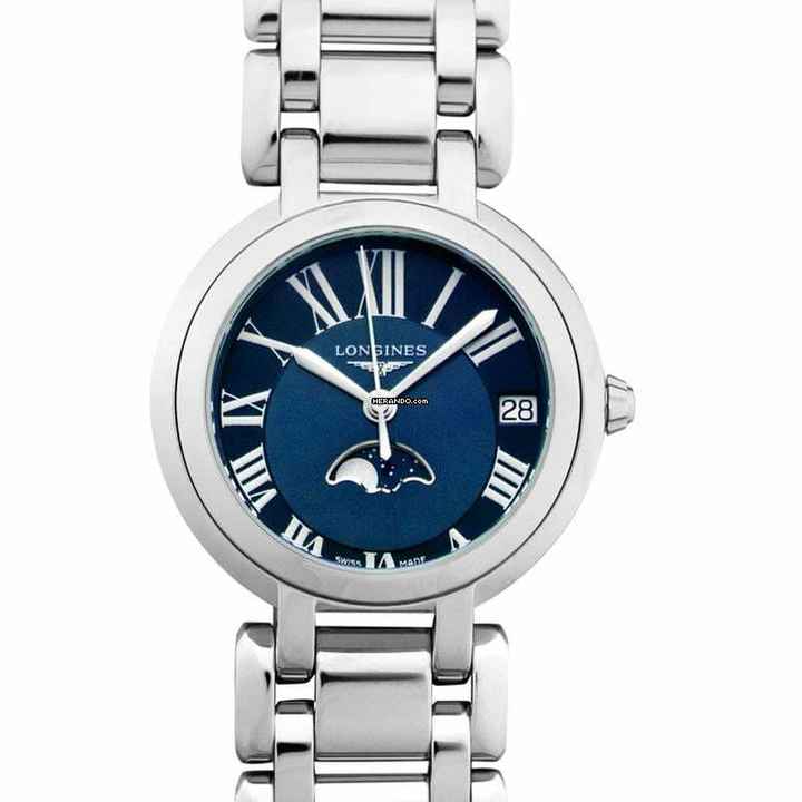  Longines PrimaLuna L81154916 - Longines PrimaLuna Quartz Blue Dial Stainless Steel Ladies Watch </h1> 
