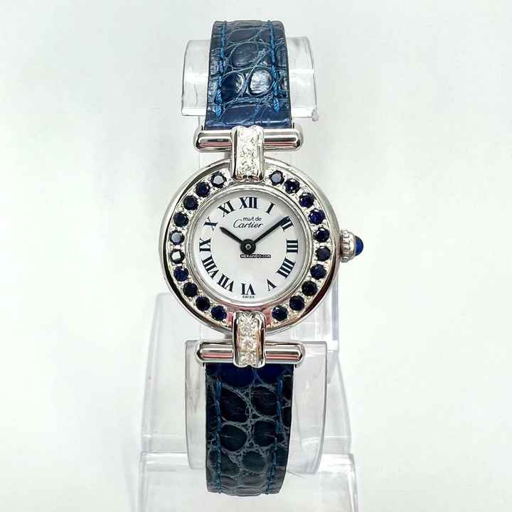  Cartier VERMEIL COLISÈE 925 Silver 24mm Watch DIAMONDS & Blue SAPPHIRES </h1> 