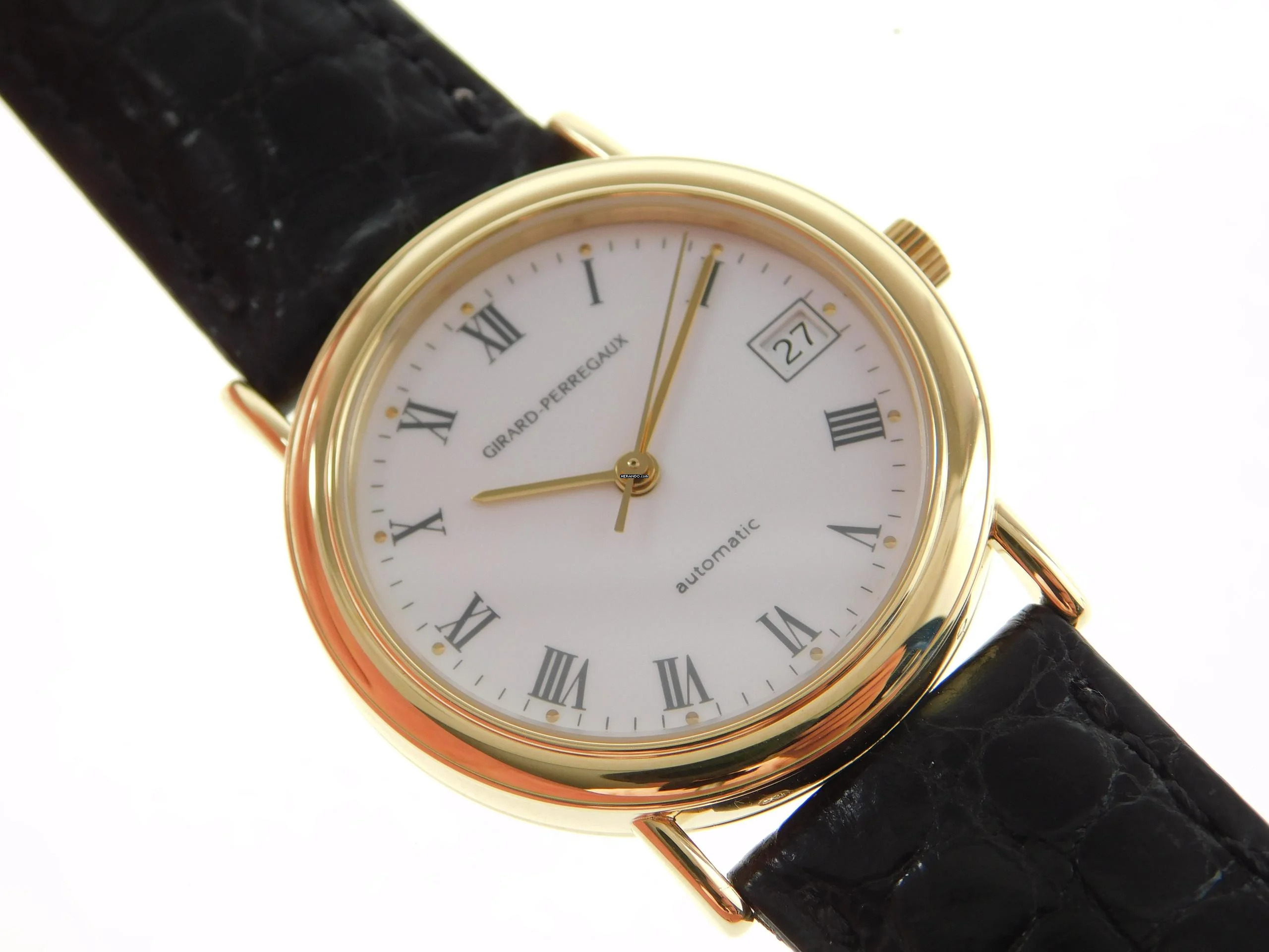  Girard Perregaux 18 Karat Gelbgold Herrenuhr 34 mm massive klassische Uhr Sonder Edition Automatik </h1> 