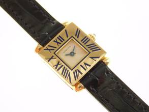 Thumbnail von Cartier Quadrant SM massiv 18 Karat Gelbgold mit frischem Cartier Service Original Band und Schlie </h1>