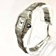 Thumbnail von Cartier Santos Galbée 24mm Automatic Steel ~1.5TCW Diamond Watch </h1>