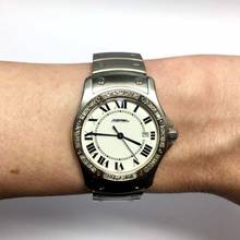 Thumbnail von Cartier Authentic CARTIER COUGER Quartz 30mm Steel Diamond Watch </h1>