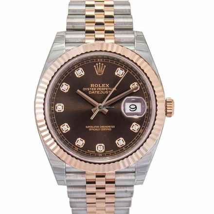  Rolex Datejust 41 126331 G - Datejust 41 Rolesor Everose Fluted / Jubilee / Chocolate Diamond </h1> 