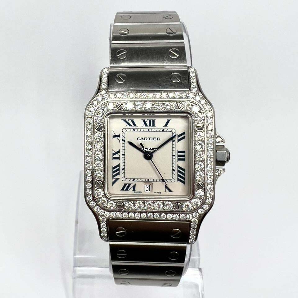  Cartier Santos Galbée 29mm Quartz Steel 1.57TCW Diamond Watch NEW MODEL </h1> 