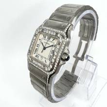 Thumbnail von Cartier Santos Galbée 29mm Quartz Steel 1.57TCW Diamond Watch NEW MODEL </h1>
