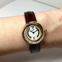 Thumbnail von Cartier VERMEIL 27mm Quartz GP 0.46TCW DIAMOND Watch </h1>