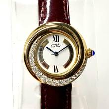 Thumbnail von Cartier VERMEIL 27mm Quartz GP 0.46TCW DIAMOND Watch </h1>