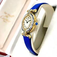 Thumbnail von Cartier COLISÈE 24mm GP Silver DIAMONDS & Blue SAPPHIRES Watch </h1>