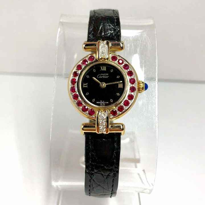  Cartier COLISÈE Quartz 24mm GoldPlated Silver Watch DIAMONDS & RED RUBIES  </h1> 
