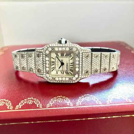  Cartier Santos Galbée 24mm Automatic Steel Diamond Watch ~8TCW NEW MODEL </h1> 