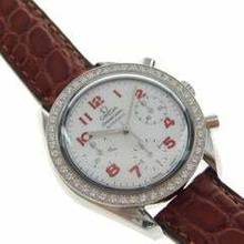 Thumbnail von Omega Speedmaster Ladies Chronograph Lady 39mm mit original Diamant Lünette und neuem echten Krokoband TOP </h1>