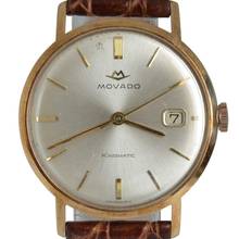 Thumbnail von Movado Kingmatic Sub-Sea Kingmatic Date silver dial yellow gold 14KT 1960’s </h1>