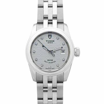  Tudor Glamour Date 51000-0004 - Glamour Date 26 Stainless Steel Jacquard Silver-Diamond Bracelet Unisex Watch </h1> 