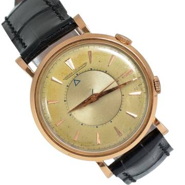  LECOULTRE Memovox Alarm wrist bicolour ivory dial rose gold 18KT 1950's </h1> 