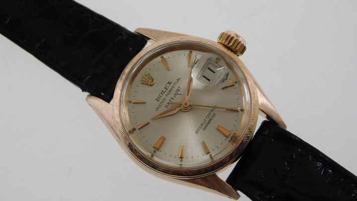  Rolex Lady-Datejust 18 Kt Rotgold 25 mm im Top Zustand mit neuem orig Rolex Krokoband von 1962 </h1> 