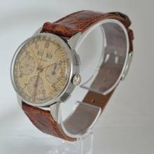 Thumbnail von Marvin Chronograph Dato Compax Tropical dial Valjoux 72C 1950’s </h1>