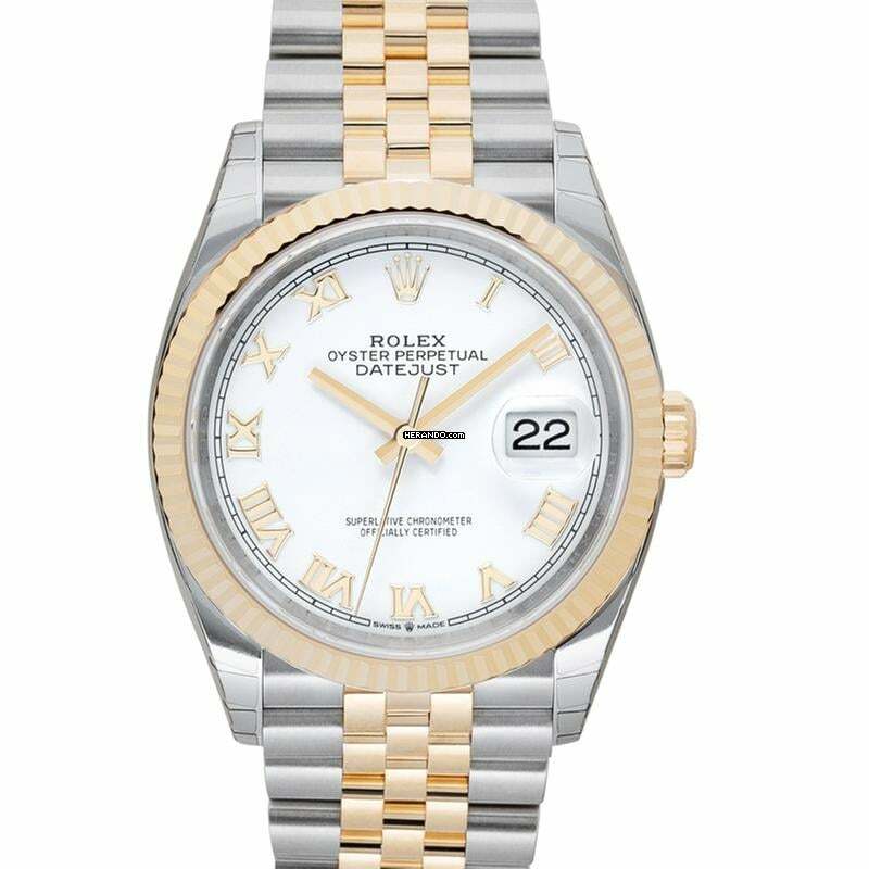 Rolex Datejust 36 126233 - Datejust 36 White Dial Men's Stainless Steel and 18kt Yellow Gold Jubilee Watch </h1>
