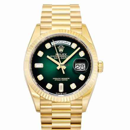  Rolex Day-Date 128234A Green - Day Date Automatic Green Dial 18kt Yellow Gold Men's Watch </h1> 