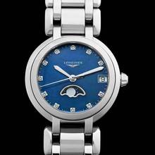 Thumbnail von Longines PrimaLuna L81154986 - Longines PrimaLuna Quartz Blue Dial Stainless Steel Ladies Watch </h1>