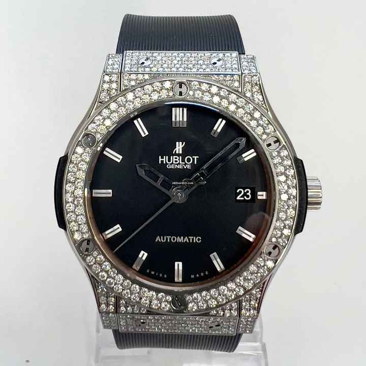  Hublot Classic Fusion 45mm Automatic Titanium 3.36TCW Diamond Watch SKELETON Backcase </h1> 