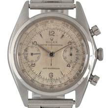 Thumbnail von Rolex Chronograph 4500 Monoblocco Antimagnetic two-body case very rare 1945’s </h1>