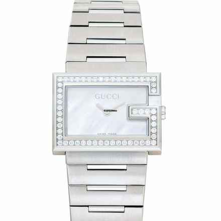  Gucci YA100510 - G Rectangle Quartz Mother of pearl Dial Stainless Steel Ladies Watch </h1> 