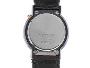 Thumbnail von Junghans Mega Funkuhr Stahl Gelbgold Quarz Armband Leder Klappschließe 29mm Ref.037/3300 Vintage Bj.1993 Box&Pap. Full Set