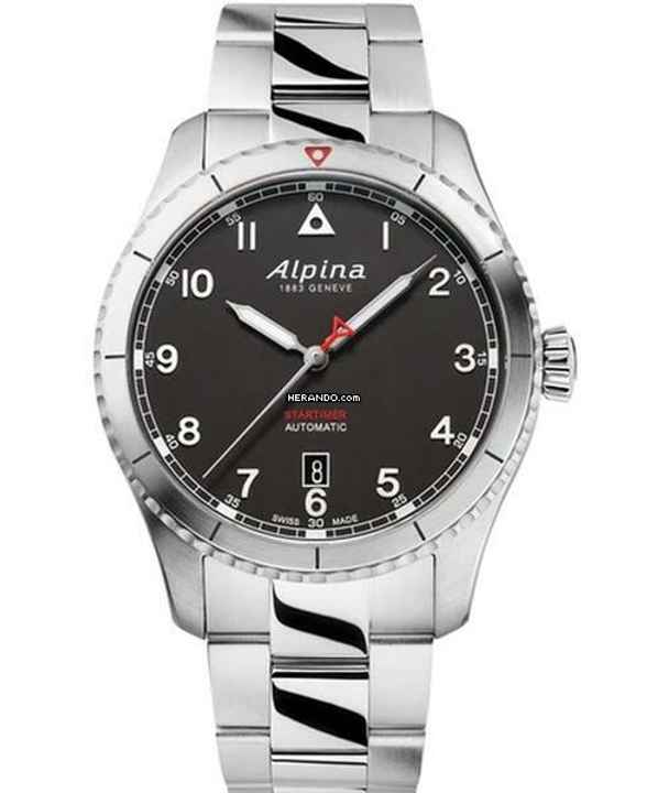  Alpina Startimer Pilot Automatic EDELSTAHL SCHWARZES ZIFFERBLATT MIT MATTEM FINISH </h1> 