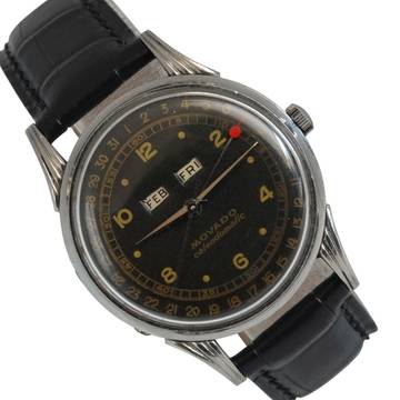  Movado Calendomatic Triple date 16207 black dial Steel 1950’s </h1> 
