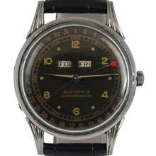 Thumbnail von Movado Calendomatic Triple date 16207 black dial Steel 1950’s </h1>