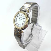 Thumbnail von Cartier Santos RONDE 32mm Quartz 2 Tone 0.38TCW DIAMOND Watch  </h1>
