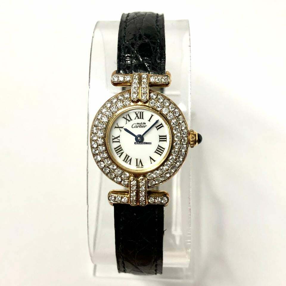  Cartier VERMEIL COLISÈE Quartz 24mm GoldPlated Argent 0.89TCW DIAMOND Watch </h1> 