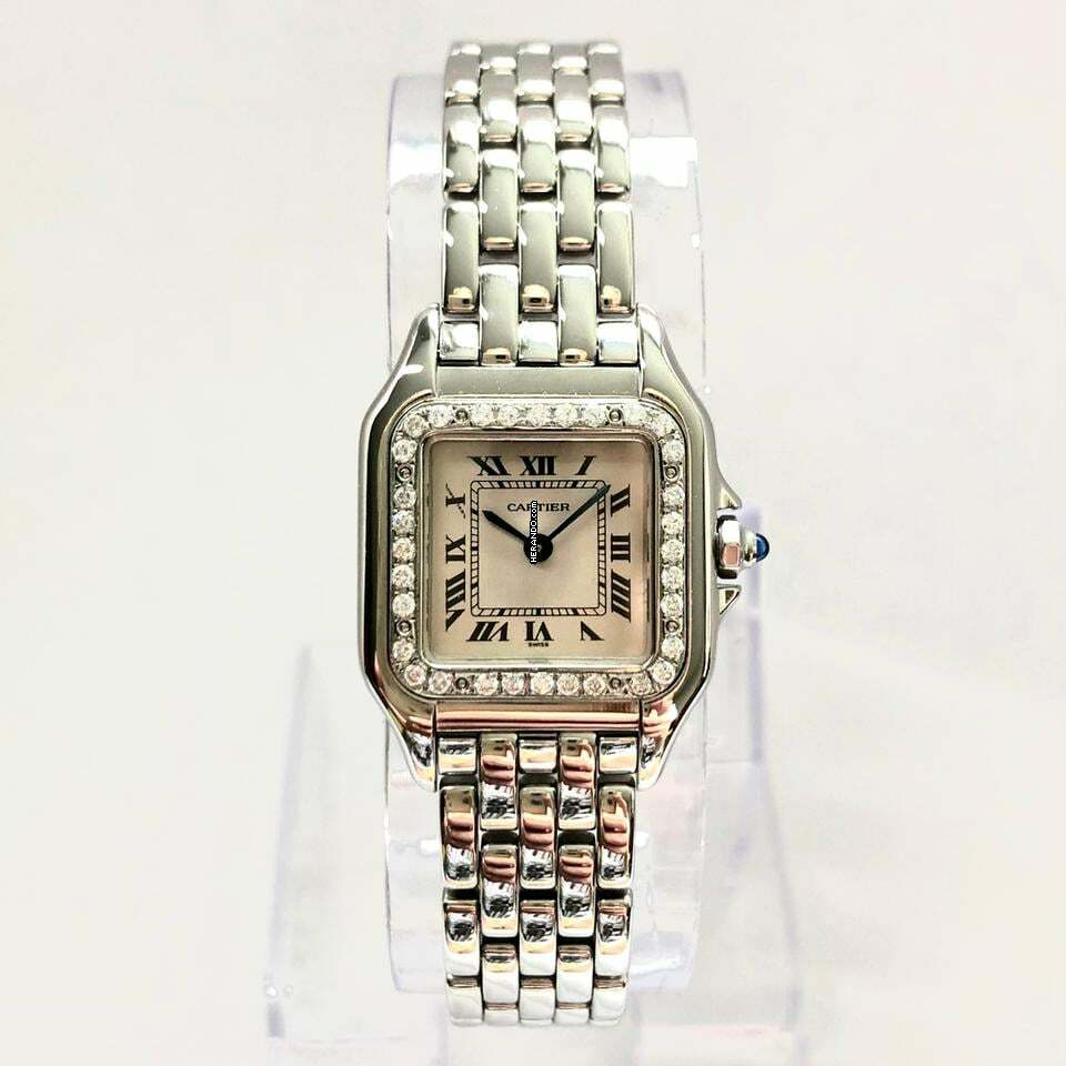  Cartier Panthère 23mm Quartz Steel 0.32TCW DIAMOND Watch </h1> 