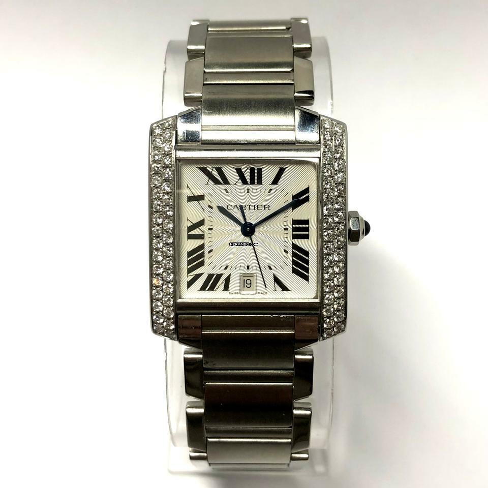  Cartier Tank Française Automatic 28mm Steel 0.85TCW DIAMOND Watch </h1> 
